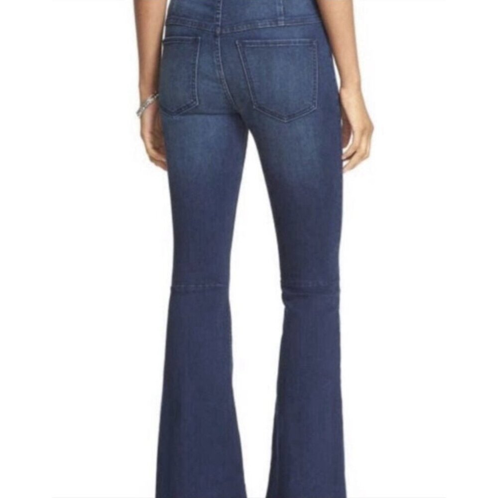 We The Free People Jeans Penny Pull On Flare Leg Size 27 Stretch Blue - Picture 2 of 12